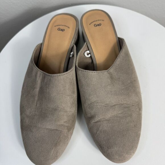 Gap Suede Mule Slide Shoes Sz 8 ICED TAUPE - Picture 2 of 8